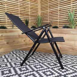 Samuel Alexander Black Reclining Folding Chair - Size: 1 Seater - Wilko - thumbnail 4
