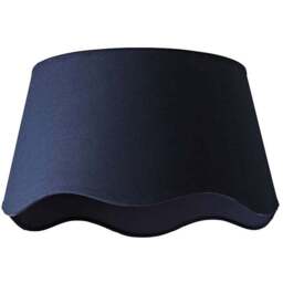 ValueLights Mabel Scalloped Bottom Navy Linen Large Shade - Size: 25.5 x 45 x 45cm - Blue - Wilko