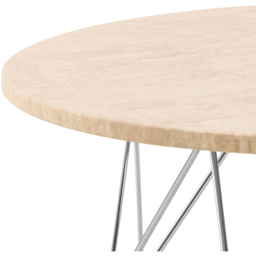 Florence Prunus Matt Beige Round Coffee Table with Chrome Steel Base - Size: 46.4 x 80 x 80cm - Multi - Furniture To Go - Wilko - thumbnail 5