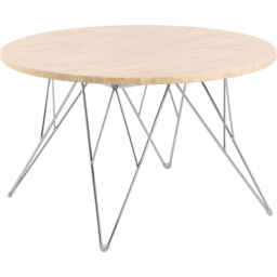 Florence Prunus Matt Beige Round Coffee Table with Chrome Steel Base - Size: 46.4 x 80 x 80cm - Multi - Furniture To Go - Wilko - thumbnail 3
