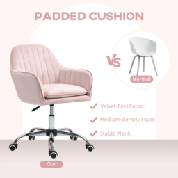 Portland Pink Swivel Office Chair with Adjustable Height - Size: 86 x 58 x 57cm - Wilko - thumbnail 7