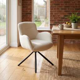 Blaine Swivel Chair - Cream - Size: Set of 2 - Wilko - thumbnail 6