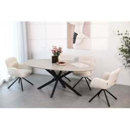 Blaine Swivel Chair - Cream - Size: Set of 2 - Wilko - thumbnail 3