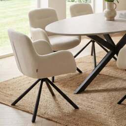 Blaine Swivel Chair - Cream - Size: Set of 2 - Wilko - thumbnail 7