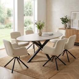 Blaine Swivel Chair - Cream - Size: Set of 2 - Wilko - thumbnail 5