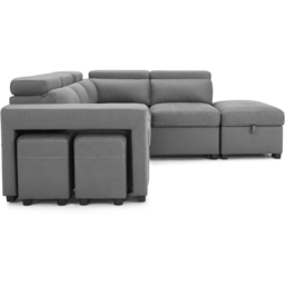 Home Detail Scarlett 5 Seater Grey Air Leather Right Hand Corner Sofa - Wilko - thumbnail 4