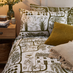 furn. Frida Super King Moss Duvet Set - Green - Wilko - thumbnail 5