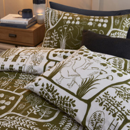 furn. Frida Super King Moss Duvet Set - Green - Wilko - thumbnail 4