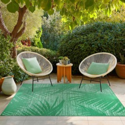 Mateo Tropical Outdoor Rug Green - Wilko - thumbnail 4