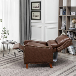 Florence Brown Leather Effect Pushback Recliner Chair - Size: Single - Furniture One - Wilko - thumbnail 7