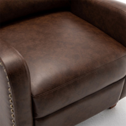 Florence Brown Leather Effect Pushback Recliner Chair - Size: Single - Furniture One - Wilko - thumbnail 6