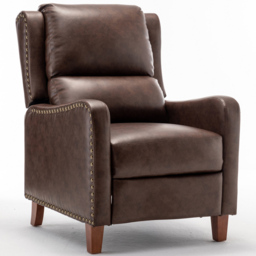 Florence Brown Leather Effect Pushback Recliner Chair - Size: Single - Furniture One - Wilko - thumbnail 3