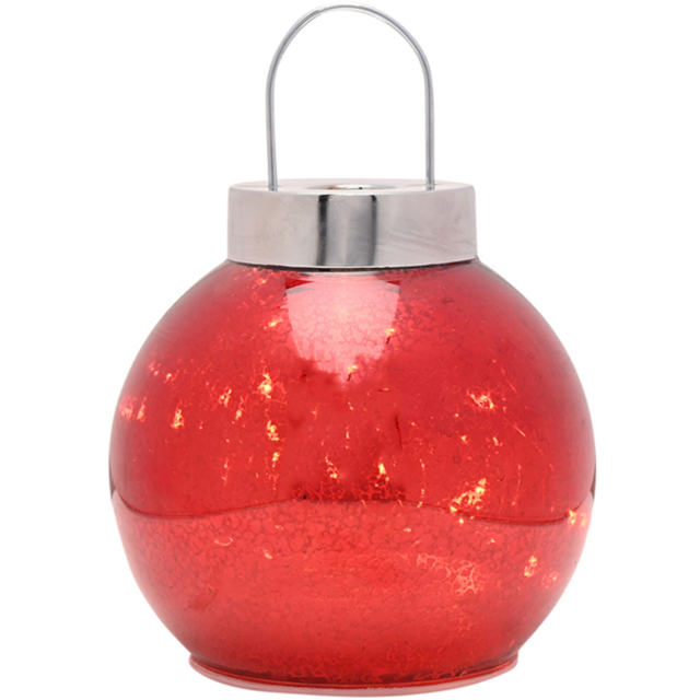 The Seasonal Gift Co Red Mercury Glass LED Fairy Light Bauble 16cm - Size: 1 Piece - Wilko - image 1