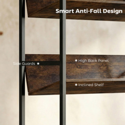 Portland 5 Shelf Rustic Brown Anti Slip Bookcase - Wilko - thumbnail 6