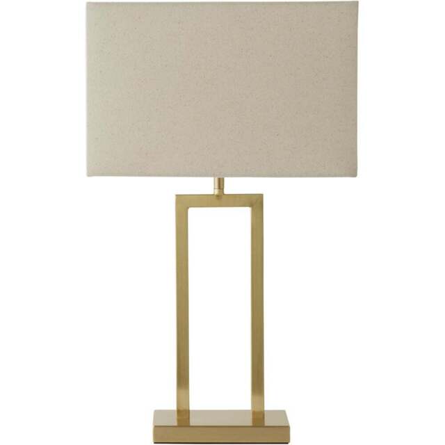 ValueLights Gloria Gold Double Stem Metal LED Table Lamp with Rectangular Lamp Shade - Size: 52 x 31 x 18.5cm - Wilko - image 1