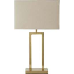 ValueLights Gloria Gold Double Stem Metal LED Table Lamp with Rectangular Lamp Shade - Size: 52 x 31 x 18.5cm - Wilko - thumbnail 1