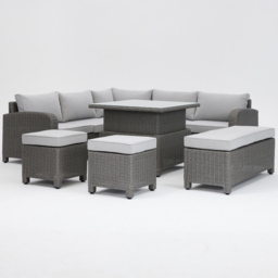 Home Detail Hadley 9 Seater Dark Grey Rattan Corner Garden Sofa Set with Rising Table - Wilko - thumbnail 4