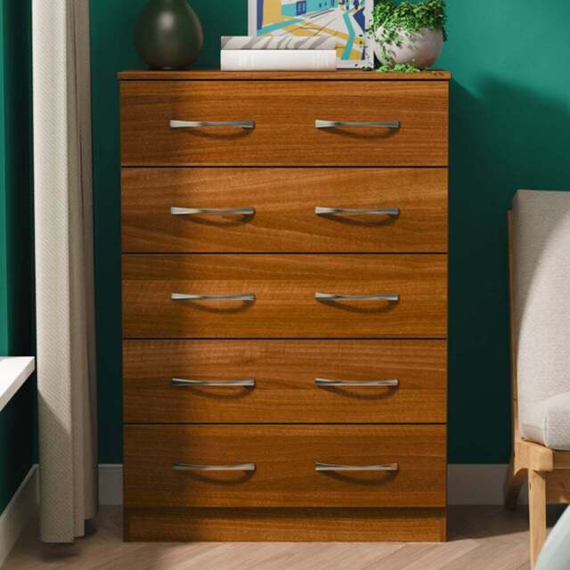 Crowndale Avon 5 Drawer Noche Walnut Chest of Drawers - Wilko - image 1