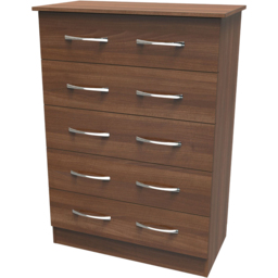 Crowndale Avon 5 Drawer Noche Walnut Chest of Drawers - Wilko - thumbnail 3