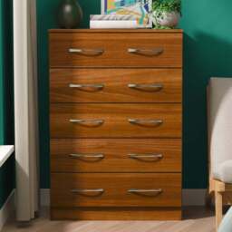Crowndale Avon 5 Drawer Noche Walnut Chest of Drawers - Wilko