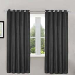 Velosso Waffle Charcoal Blackout Curtains 183 x 168cm - Size: W 168 x D 183cm - Grey - Wilko