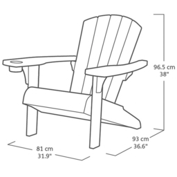 Keter Alpine White Adirondack Chair - Size: 96.5 x 81 x 93cm - Wilko - thumbnail 7
