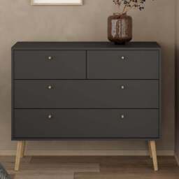 Florence Cumbria 4 Drawer Dark Grey Chest of Drawers - Furniture to Go - Wilko - thumbnail 1