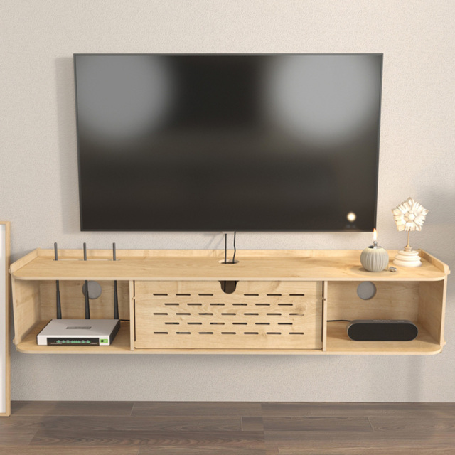 Decorotika Sima Single Door 2 Shelf MDF TV Unit - Size: 19.5 x 116.5 x 22cm - Brown - Wilko - image 1