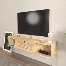 Decorotika Sima Single Door 2 Shelf MDF TV Unit - Size: 19.5 x 116.5 x 22cm - Brown - Wilko - thumbnail 6