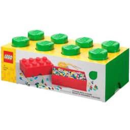 LEGO 8 Knobs Green Storage Brick - Size: 50 x 25 x 18cm - Wilko - thumbnail 1