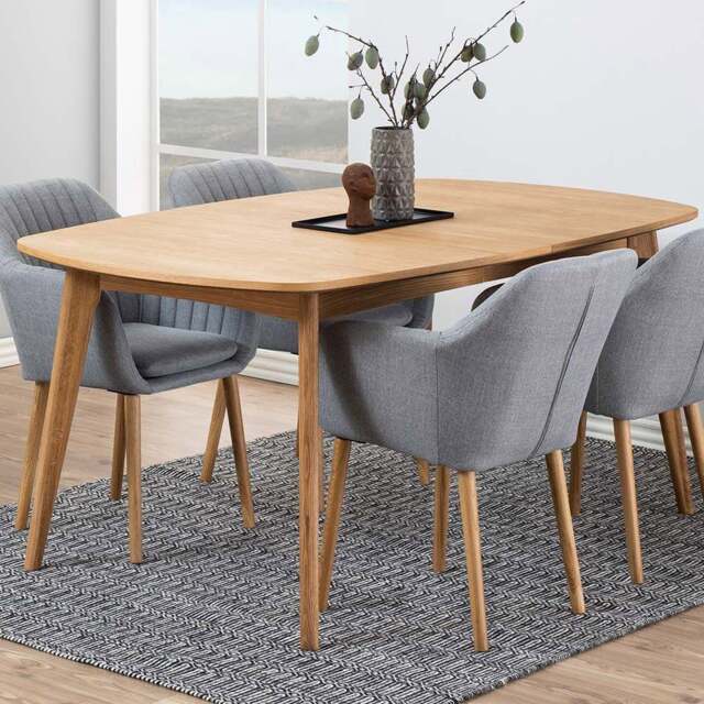 Florence Marte 6 Seater Extendable Dining Table Oak - Brown - Furniture To Go - Wilko - image 1
