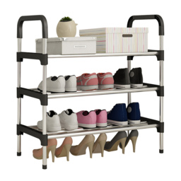 Living and Home 3-Tier Black Metal Shoe Rack - Size: 30 x 60 x 63cm - Wilko - thumbnail 5