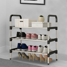 Living and Home 3-Tier Black Metal Shoe Rack - Size: 30 x 60 x 63cm - Wilko - thumbnail 6
