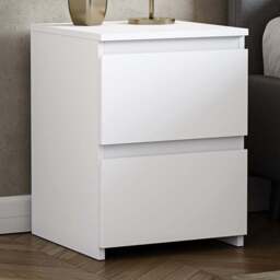 Vida Designs Denver 2 Drawer White Bedside Table - Wilko