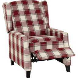 Seconique Kensington Red Tartan Fabric Recliner Chair - Size: Single - Wilko - thumbnail 4