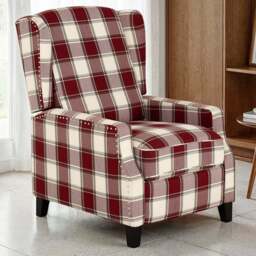 Seconique Kensington Red Tartan Fabric Recliner Chair - Size: Single - Wilko