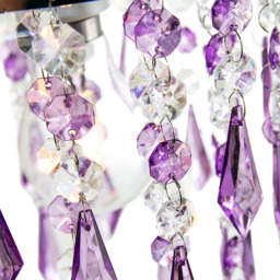 Happy Homewares Modern Waterfall Design Clear and Purple Acrylic Drops and Beads Pendant Shade - Size: 22 x 16 x 16cm - Wilko - thumbnail 4