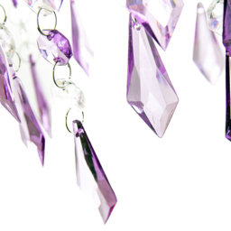 Happy Homewares Modern Waterfall Design Clear and Purple Acrylic Drops and Beads Pendant Shade - Size: 22 x 16 x 16cm - Wilko - thumbnail 5