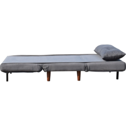Brooklyn Small Single Seater Grey Plush Velvet Pull Out Sofa Bed - Wilko - thumbnail 3