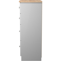 Crowndale Sussex 4 Drawer Grey Ash and Bardolino Oak Deep Chest of Drawers Ready Assembled - Grey Ash & Bardolino Oak - Wilko - thumbnail 5