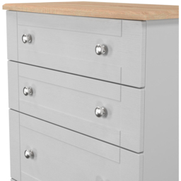 Crowndale Sussex 4 Drawer Grey Ash and Bardolino Oak Deep Chest of Drawers Ready Assembled - Grey Ash & Bardolino Oak - Wilko - thumbnail 6