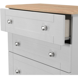 Crowndale Sussex 4 Drawer Grey Ash and Bardolino Oak Deep Chest of Drawers Ready Assembled - Grey Ash & Bardolino Oak - Wilko - thumbnail 7