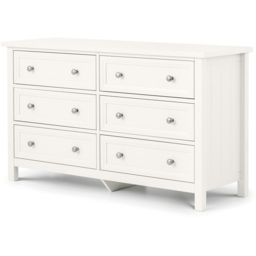 Julian Bowen Maine 6 Drawer Surf White Wide Chest of Drawers - Wilko - thumbnail 3
