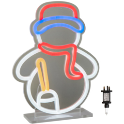 Samuel Alexander Multicolour LED Snowman Table Top Neon Sign 24 x 19cm - Size: 24 x 19 x 2cm - Multi-Coloured - Wilko - thumbnail 3