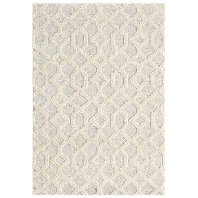 Desire Rugs Isabella Cream Embossed Imperial Trellis Rug 200 x 290cm - Wilko - image 1