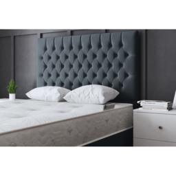 DS Living Seraphine Small Single Steel Upholstered Panel Divan Bed with 2 Drawer - Grey - Wilko - thumbnail 4
