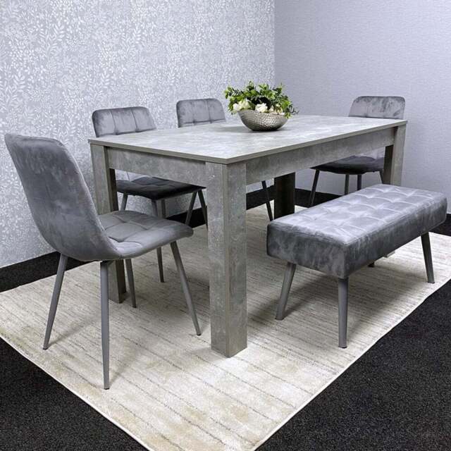 Kosy Koala 6 Seater Stone Dining Set Grey - Wilko - image 1