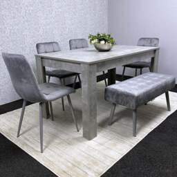 Kosy Koala 6 Seater Stone Dining Set Grey - Wilko