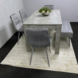 Kosy Koala 6 Seater Stone Dining Set Grey - Wilko - thumbnail 7