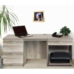 R White Cabinets 4 Drawer Grey Set-08 Desk with Printer Shelf - Size: 72.8 x 167.9 x 54cm - Wilko - thumbnail 5